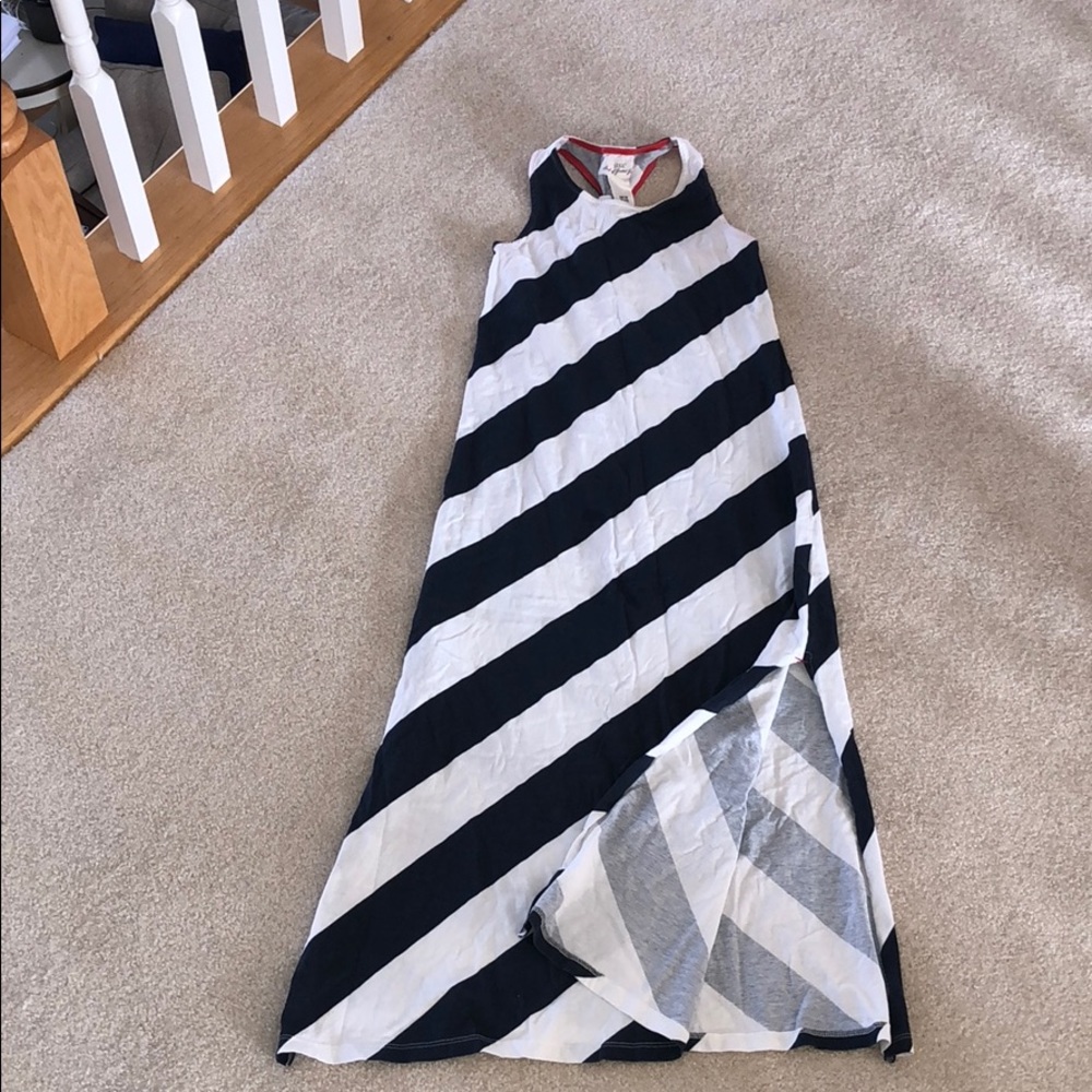 Navy and white nautical striped dress